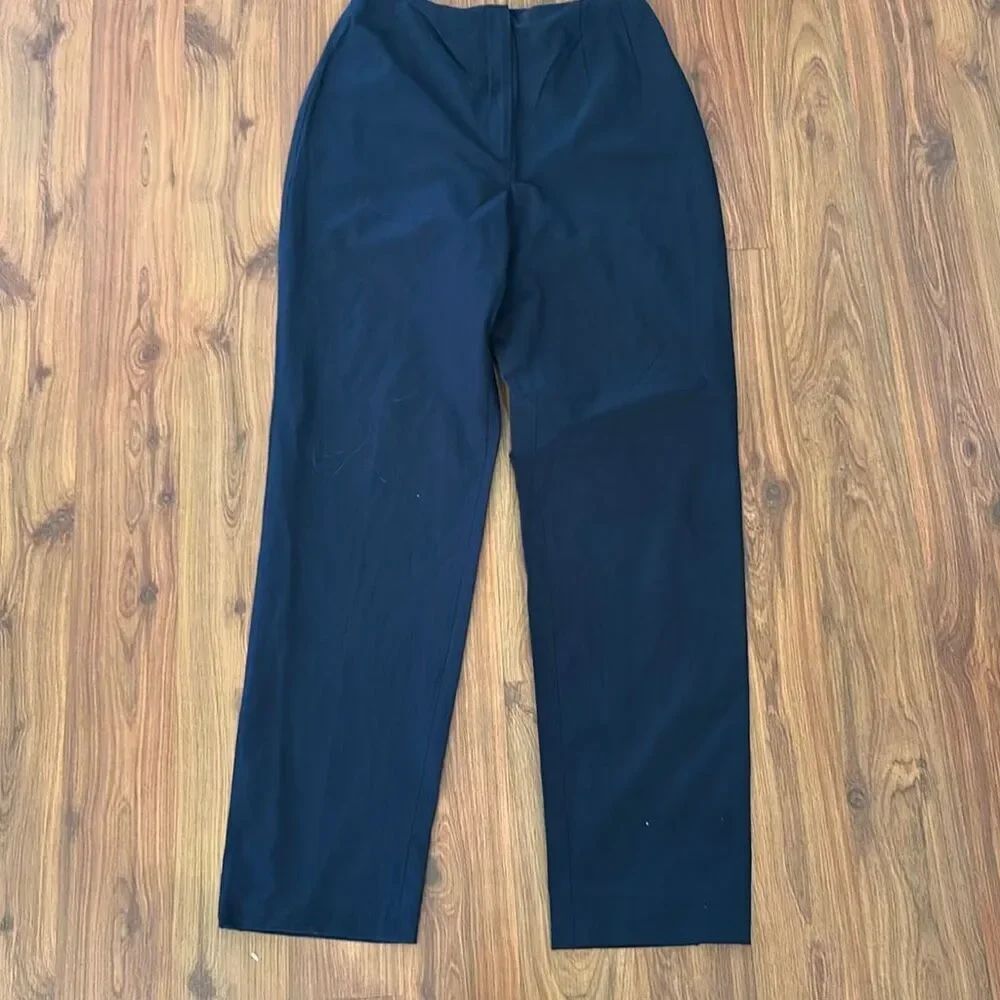Piazza Sempione navy blue cotton blend lightweight straight leg pants Italian si